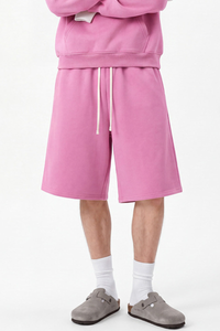Men's Fleece Lined Drawstring Loose Casual Five Inch Shorts