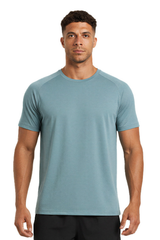 Men's Summer 100% Cotton Crew Neck Quick Dry  Sports T-shirt