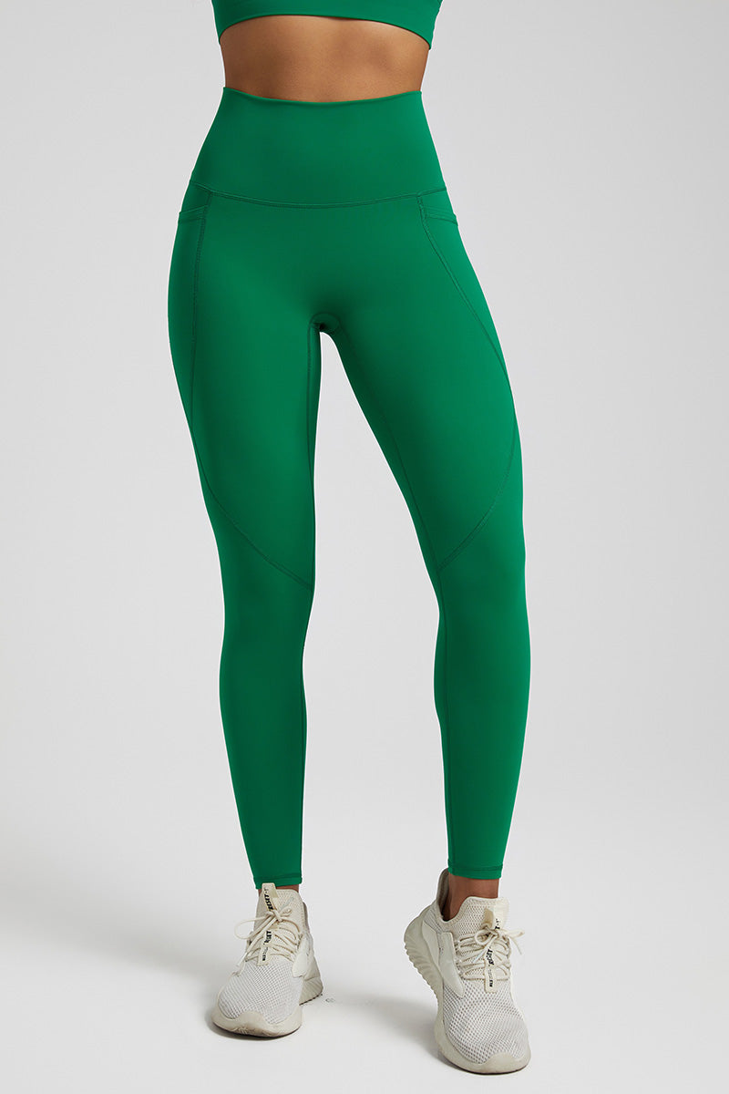 Solid Side Pockets, High-Waisted Leggings