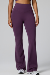 Women's High Waist Side Pocket Sculpting Flare Yoga Pants