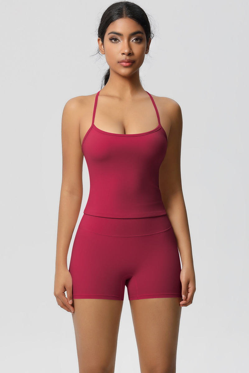 Women Workout Set: Quick Dry Sports Bra + High Waist Shorts