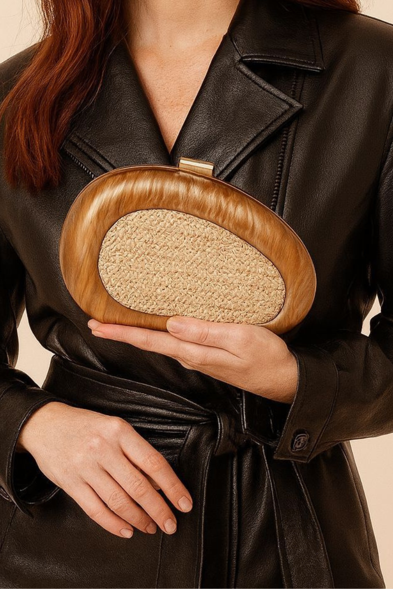 Women's Acrylic Shell Shape Patchwork Shoulder Crossbody Bag