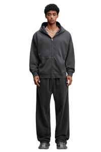 Men's Fall Vintage Cotton Set:Hooded Jacket And Sweatpants
