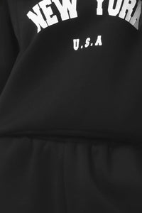 Women Fleece Letter Print Sweatshirt