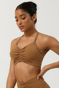 Women'S Pleated Cross Back Sport Bra