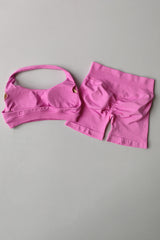 women's   high waisted Hanging sports bra& Leggings suits