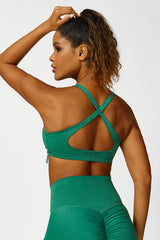 Women'S Drawstring Sports U-Neck Bra