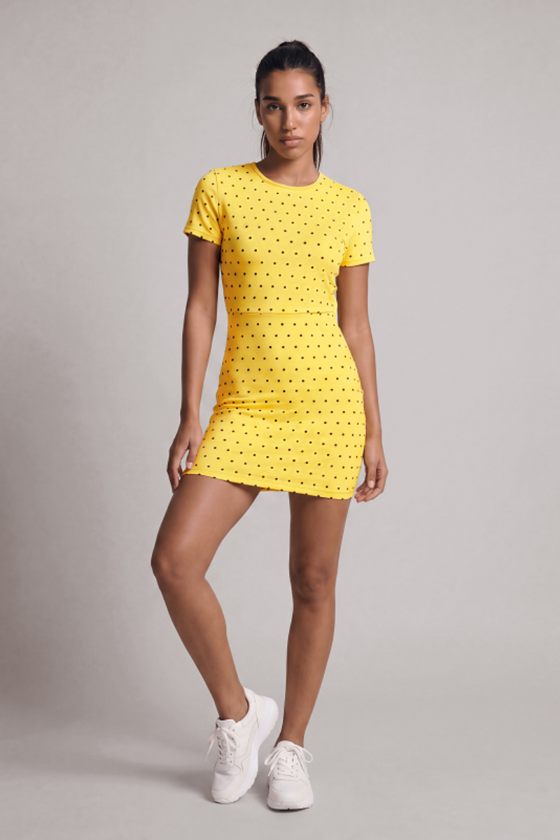 Women’s Summer Dot-patterned Cut Out Back Mini Dress