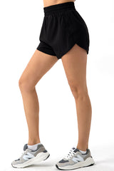 Women Eco Polyester Elastic Waist Loose Breathable Quick Dry Casual Sun Protection Running Sports Fitness Shorts