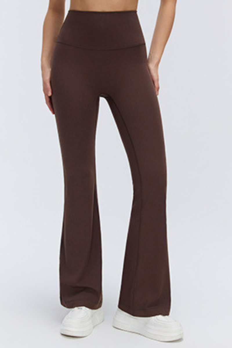 Women's Athletic High-waist Solid Flared Yoga Pants