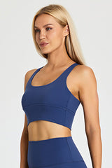 Detachable Chest Pad Cross-Back Sports Bra