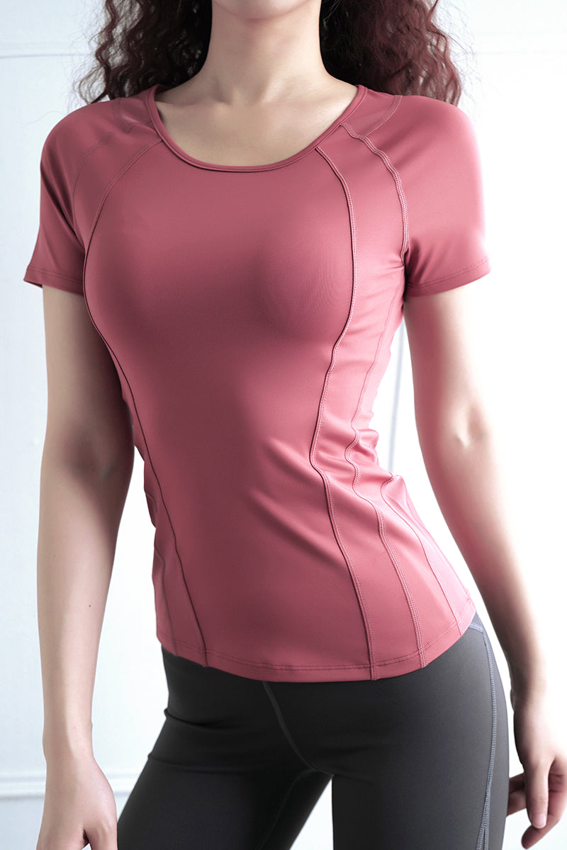 Stretch yoga fitness wear short sleeve T-shirt