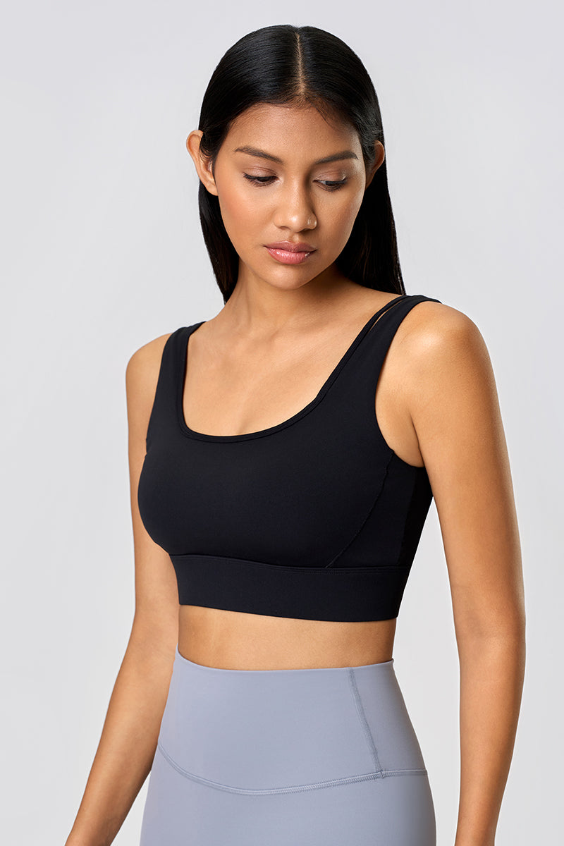 Women Shockproof Lift Hollowed Back Naked-Feel Yoga Sports Bra