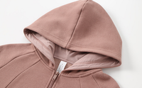 Short sports jacket with women's zipper and velvet yoga suit, casual hooded top