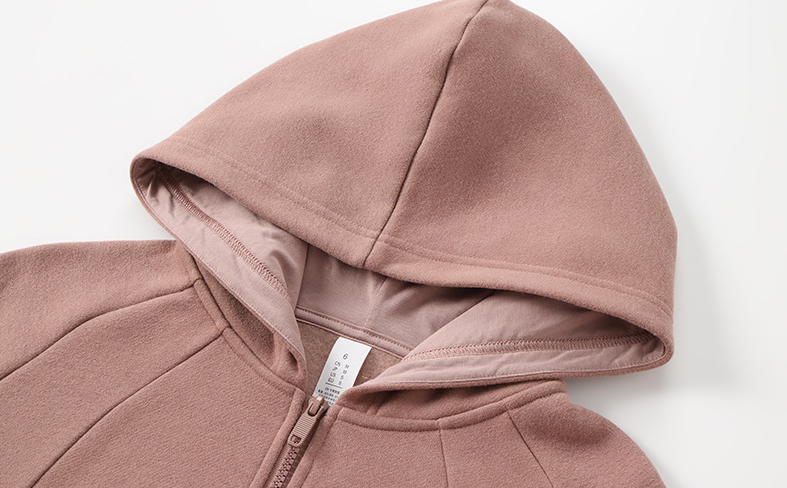 Short sports jacket with women's zipper and velvet yoga suit, casual hooded top