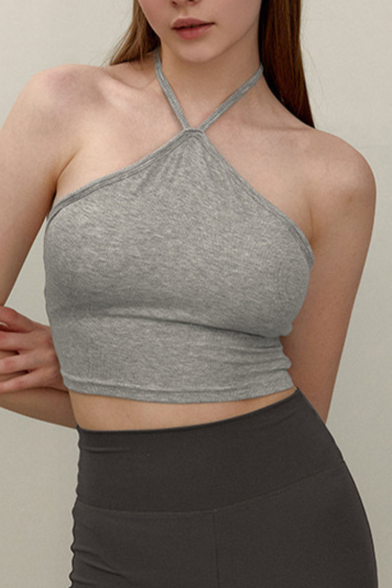 Women's Halter Strapless Crop Bra - Padded Sports Bra Top