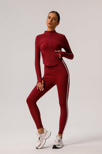 Zip up track jacket & yoga leggings 2-piece set