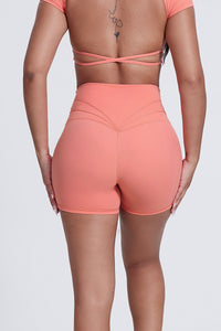 Women'S Fitness Yoga Lines Hip Tight Shorts