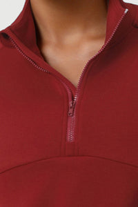Women Casual Sporty Set: Half Zip Pullover + Wide Leg Pants