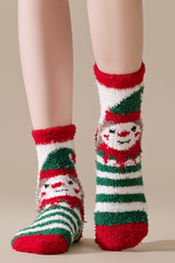 Unisex Christmas Gift Cute Print Holiday Coral Fleece Socks