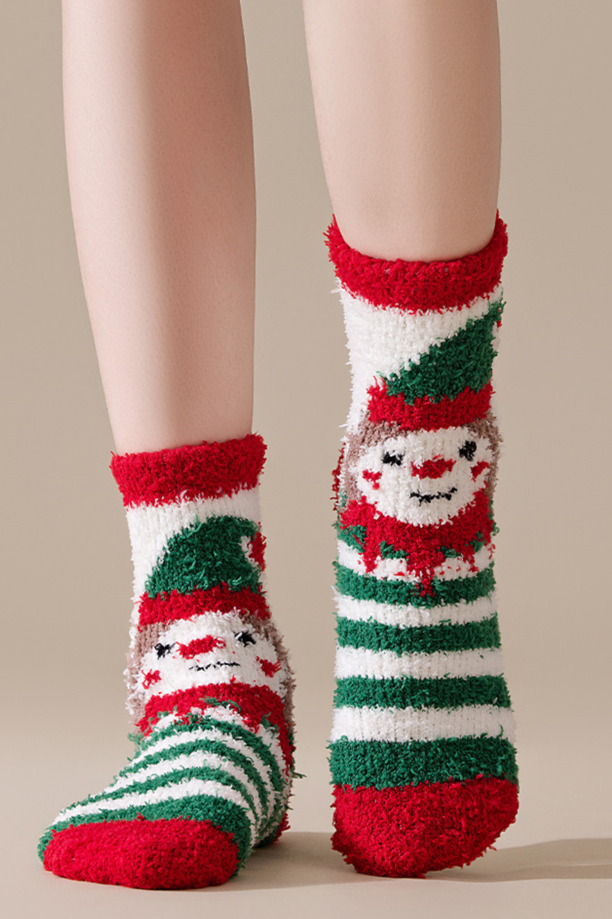Unisex Christmas Gift Cute Print Holiday Coral Fleece Socks