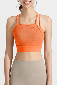 Women's Fake Two-Piece Antibacterial Naked Feel Sports Bra