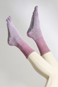 Women's Colorful Ombre Crew Yoga Grip Five-Toe Socks