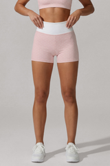 Women's Color Block Polka Dot High Waist Bike Shorts