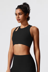 Women Eco-Friendly Recycled Fabric Outer Cross Back Hollow Sexy With Bra Pads Fitness Yoga Sports Bra