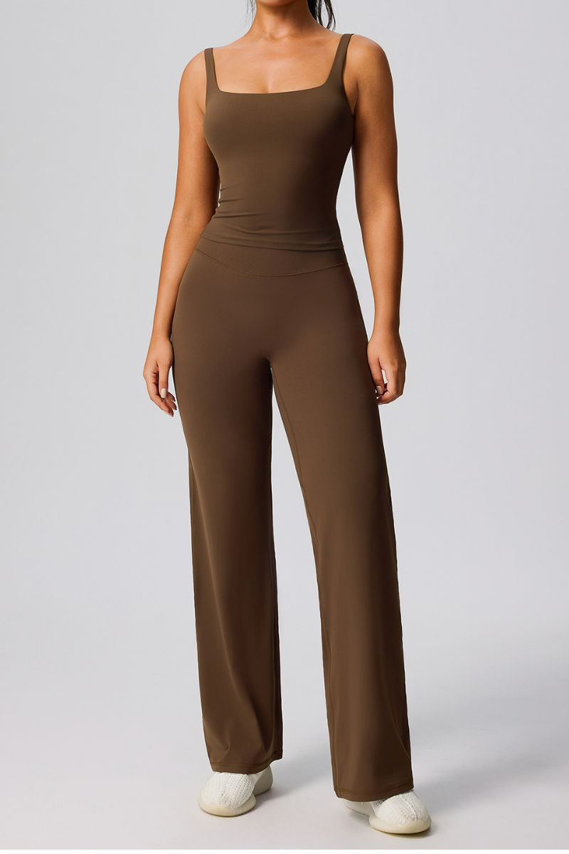 Women's Tank Top Straight Pants Exercise Yoga Two-piece Sets