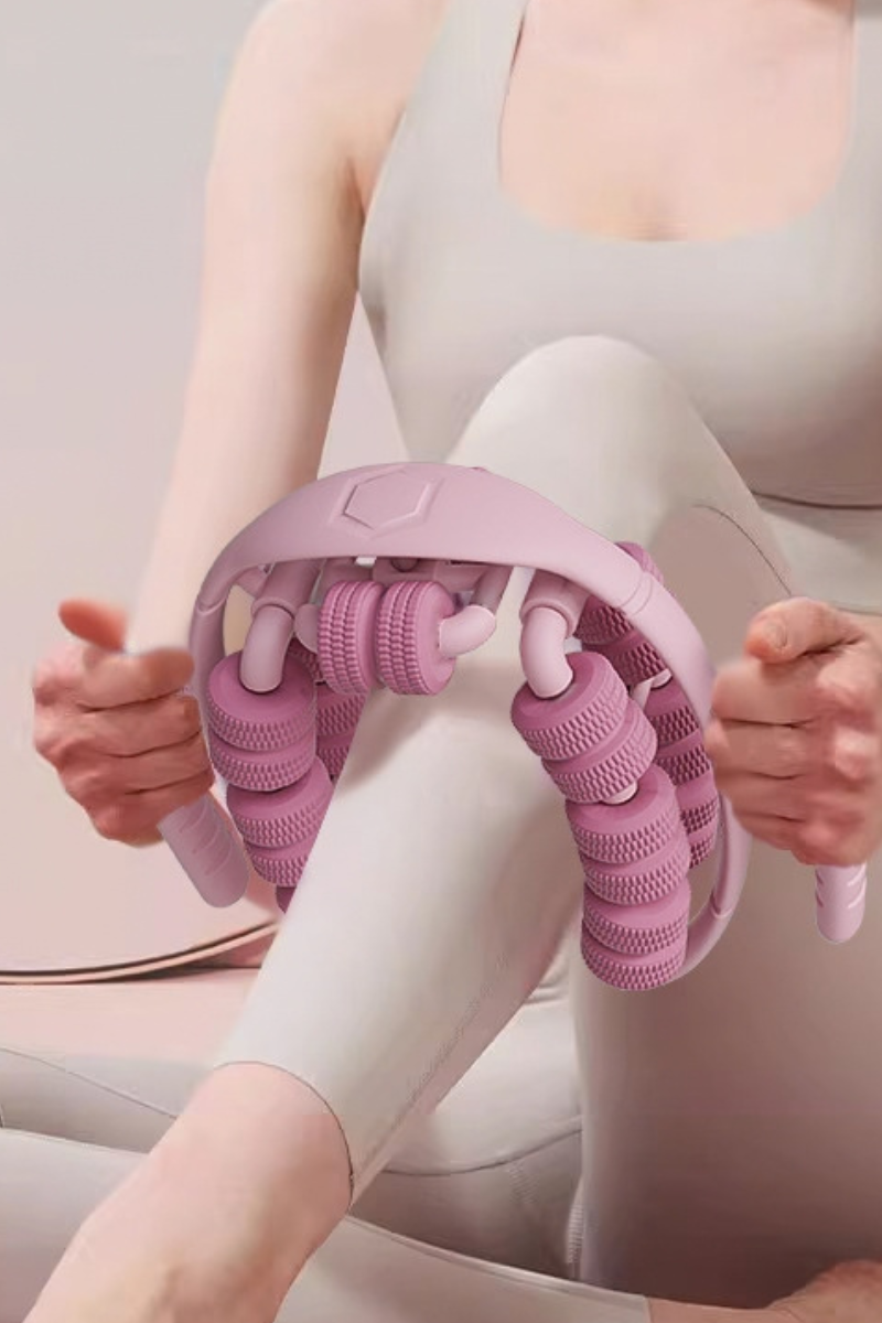 28 Wheels Dual-Handle Ring Roller Leg Massager