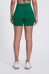 Women'S Pleated High-Waisted Hip Lift Yoga High-Stretch Skinny Shorts