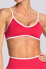 Women's Seamless Contrast Leopard Print Sports Yoga Bra