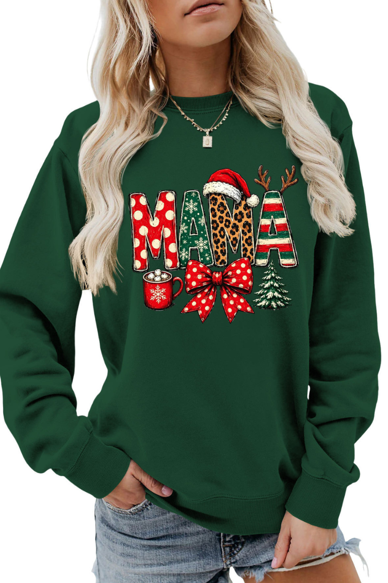 Women's Winter/Fall Christmas Santa Multi-color Pullover