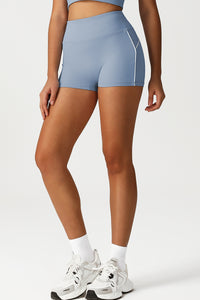 Women High-Waisted Color-Block Butt-Lifting Quick-Dry Yoga Shorts