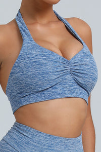 Women Adjustable Straps Hanging Neck Skinny Back Quick Dry Sports Fitness Running Yoga Bra