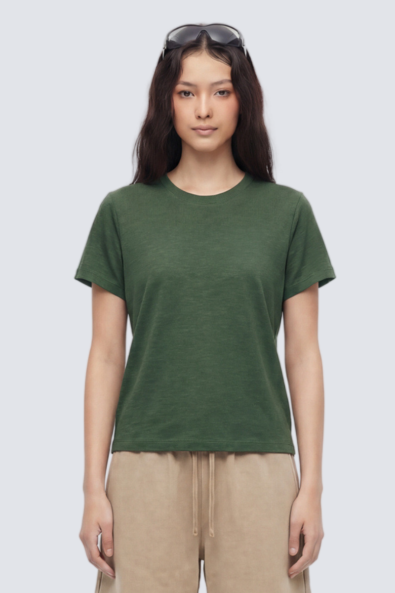Unisex Slub Cotton Tee - Cooling Breathable Regular Solid