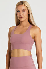 Detachable Chest Pad Cross-Back Sports Bra
