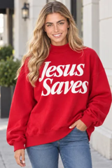 Women's Fall Oversized Letter Print Mockneck Sweatshirt