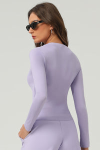 Women Ultra-Soft Slim Fit Long Sleeve Yoga T-Shirt High Elastic Workout Top