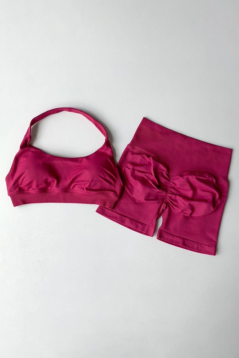 women's   high waisted Hanging sports bra& Leggings suits