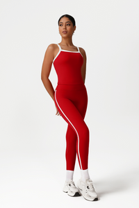 Women High-Waisted Color-Block Butt-Lifting Yoga Set: Vest + 9/10 Leggings