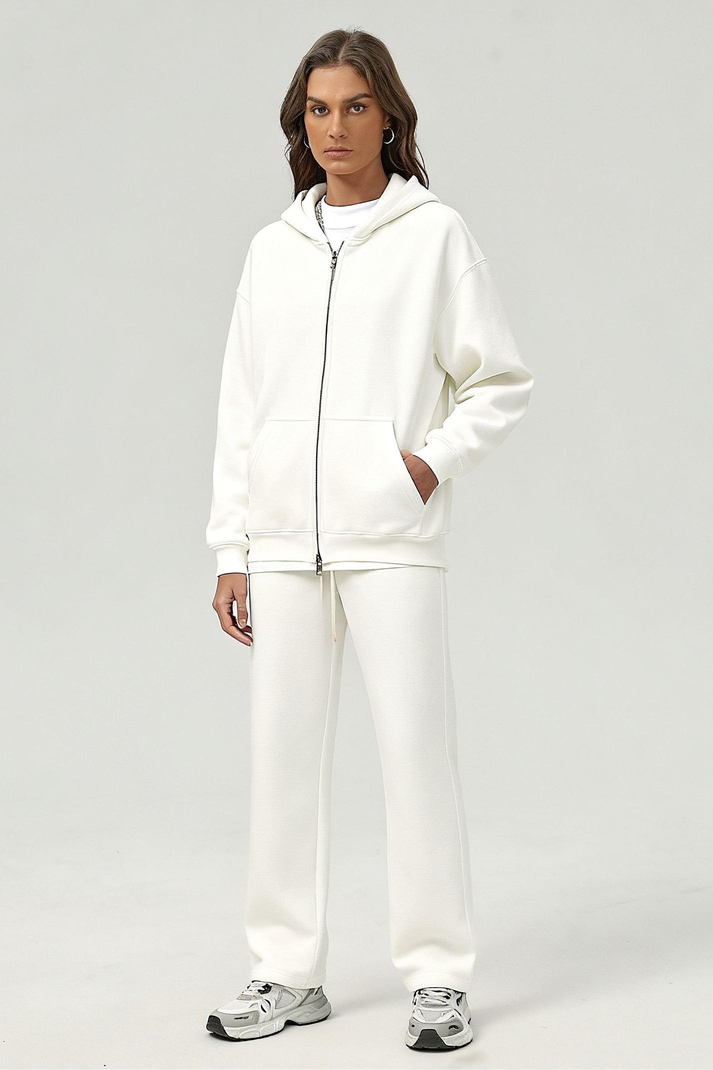 Unisex Heavyweight Fleece Dual-Zip Retro Hoodie