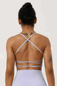 Women'S Pleated Cross Back Sport Bra