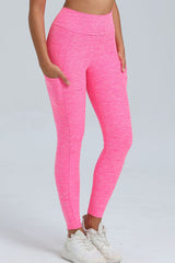 Women Pleated Skinny Hip V Waist Side Pockets No Embarrassment Line Fitness Exercise Yoga Pants