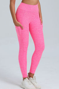 Women Pleated Skinny Hip V Waist Side Pockets No Embarrassment Line Fitness Exercise Yoga Pants