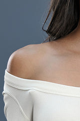 Women Modal Yoga Off Shoulder Long Sleeve Workout Top