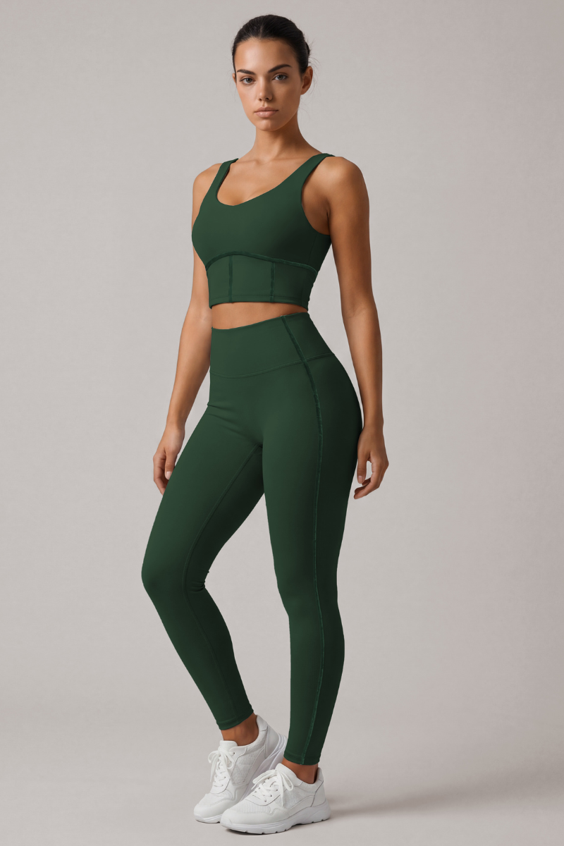 Women's Yoga Set:U-neck Bra And High Waist Leggings