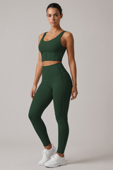 Women's Yoga Set:U-neck Bra And High Waist Leggings