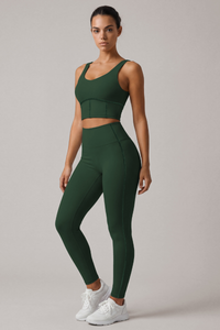 Women's Yoga Set:U-neck Bra And High Waist Leggings
